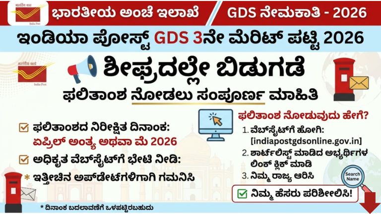 India Post GDS 3rd Merit List 2026