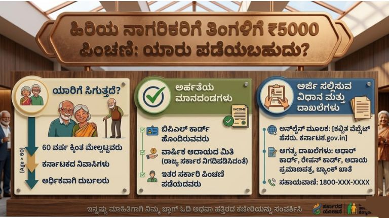 ಹಿರಿಯ ನಾಗರಿಕರಿಗೆ ತಿಂಗಳಿಗೆ ₹5000 ಪಿಂಚಣಿ.