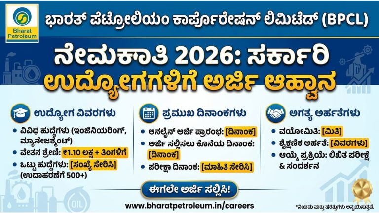 ಭಾರತ್ ಪೆಟ್ರೋಲಿಯಮ್ ಕಾರ್ಪೊರೇಶನ್ ಲಿಮಿಟೆಡ್ (BPCL) ವತಿಯಿಂದ ಜೂನಿಯರ್ ಎಕ್ಸಿಕ್ಯುಟಿವ್ ಮತ್ತು ಅಸೋಸಿಯೇಟ್ ಎಕ್ಸಿಕ್ಯುಟಿವ್ ಹುದ್ದೆಗಳಿಗೆ ನೇಮಕಾತಿ ಪ್ರಕಟವಾಗಿದೆ. ವರ್ಷಕ್ಕೆ ₹17 ಲಕ್ಷದವರೆಗೆ ವೇತನ ಸಿಗುವ ಸಾಧ್ಯತೆ ಇದೆ.