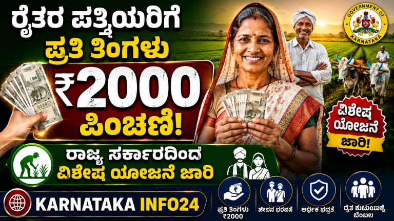ರೈತರ ಪತ್ನಿಯರಿಗೆ ಪ್ರತಿ ತಿಂಗಳು ₹2000 ಪಿಂಚಣಿ