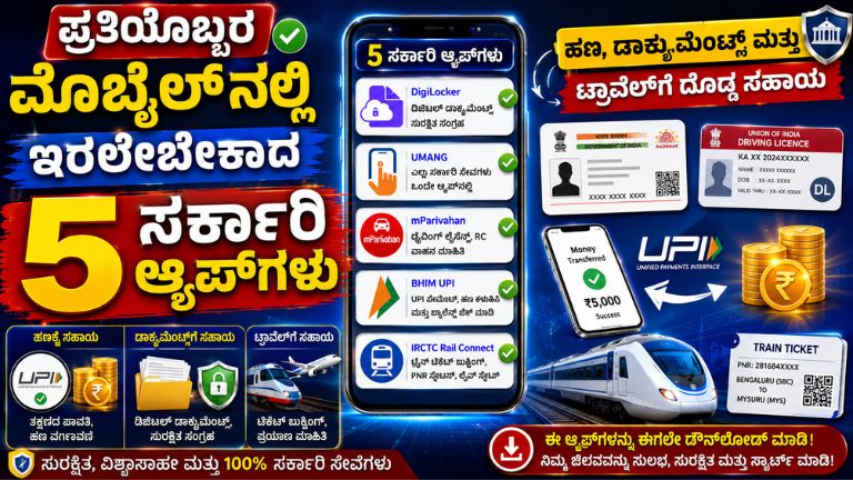 ಪ್ರತಿಯೊಬ್ಬರ ಮೊಬೈಲ್‌ನಲ್ಲಿ ಇರಲೇಬೇಕಾದ 5 ಸರ್ಕಾರಿ ಆ್ಯಪ್‌ಗಳು